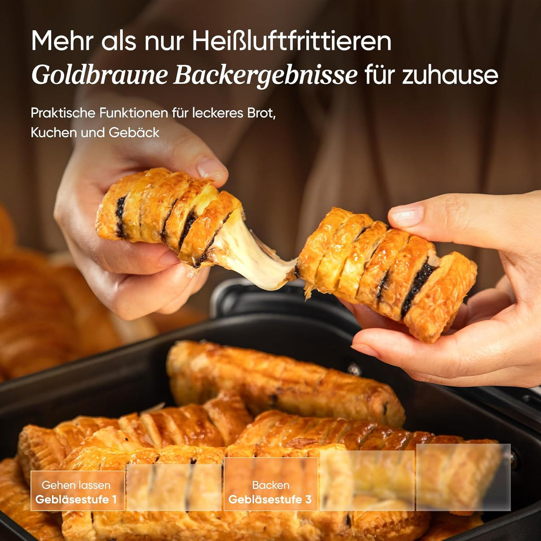 Cosori Turboblaze Heissluftfritteuse Airfryer, 9-in-1 Air Fryer XXL 6L, leiser DC Motor mit 5 Geschw