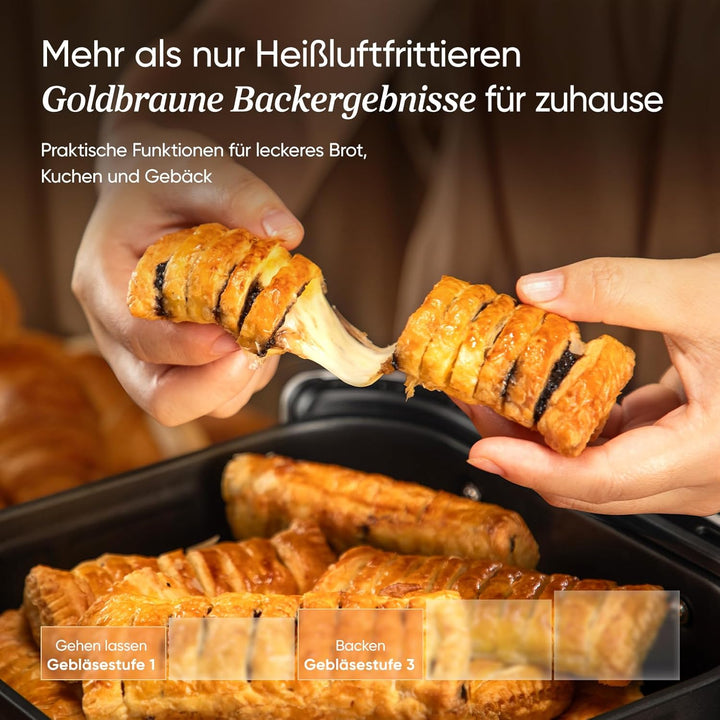 Cosori Turboblaze Heissluftfritteuse Airfryer, 9-in-1 Air Fryer XXL 6L, leiser DC Motor mit 5 Geschw