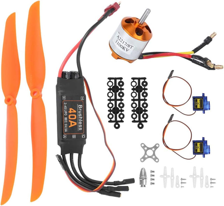Keenso A2217 1100KV Bürstenloser Motor, 40A Regler mit Sicherheitsschutz, SG90 9G Mikroservo für RC-