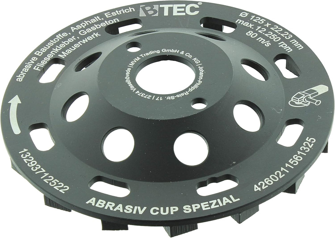 Diamant Topfschleifer ABRASIV CUP SPEZIAL 125x22,23mm für Abrasive Materialien, weicher Kalksandstei