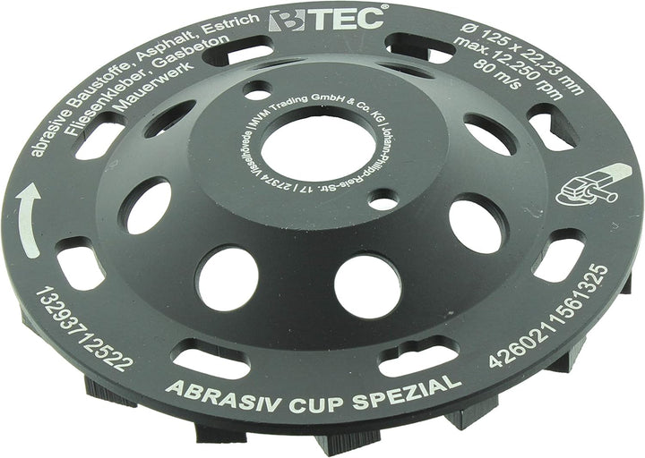Diamant Topfschleifer ABRASIV CUP SPEZIAL 125x22,23mm für Abrasive Materialien, weicher Kalksandstei
