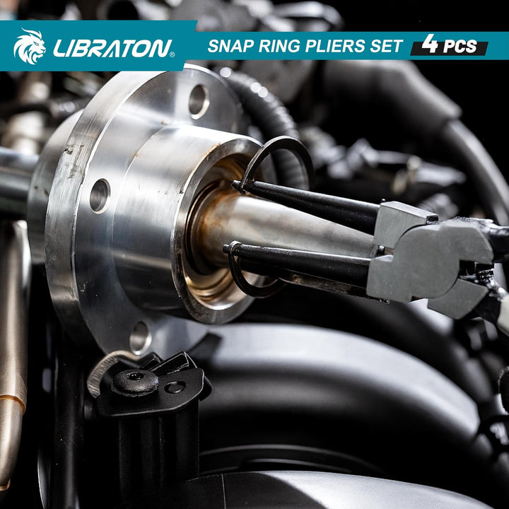 LIBRATON Sprengringzangen Set, 180mm Sicherungsringzangen, Gerade Interne und Externe Seegeringzange