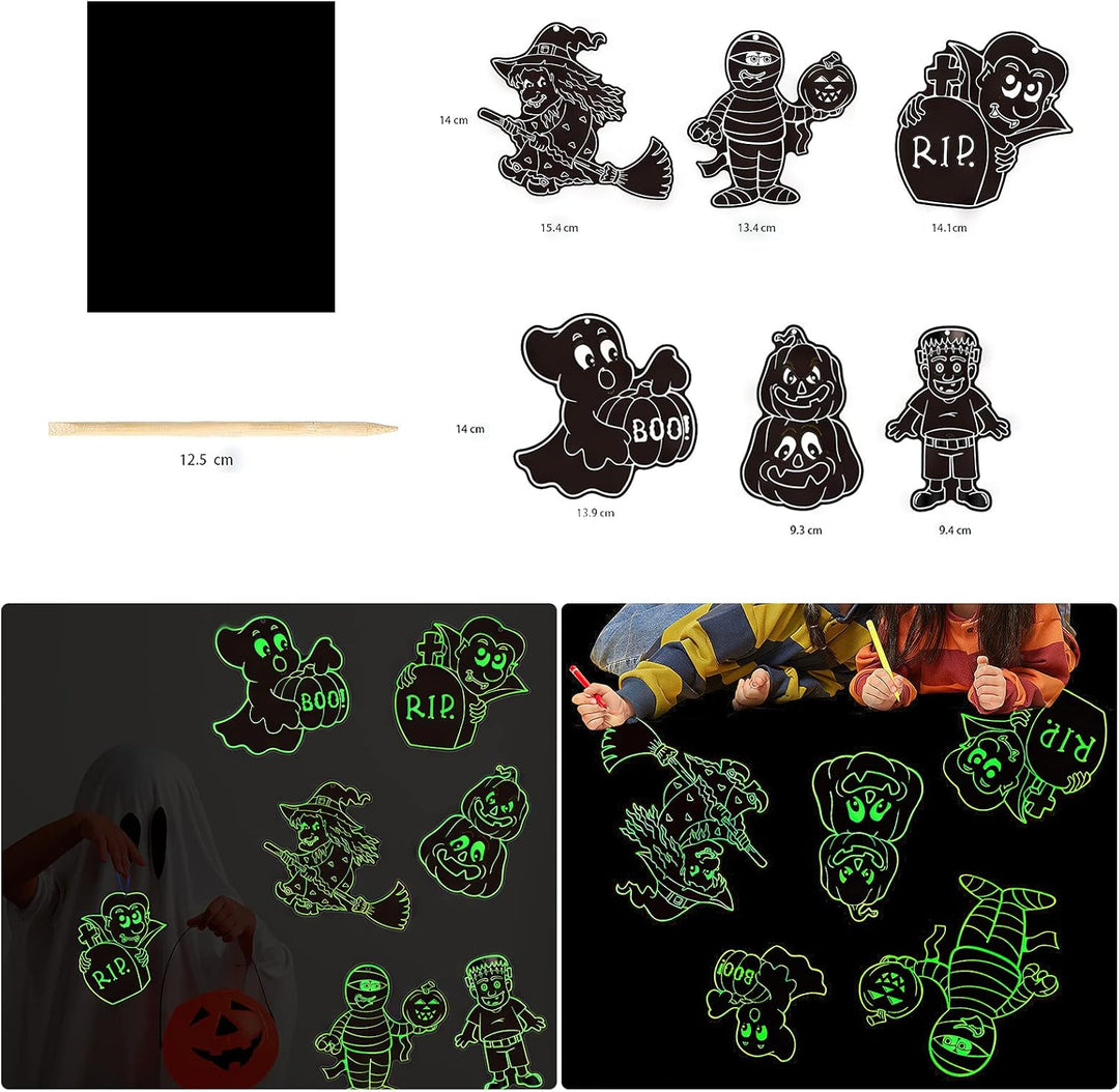 SCULPFUN 50 Blatt Leuchtpapier zum Kratzen, 28 * 20,8 cm Fluoreszierendes Kratz-Papier für die kreat