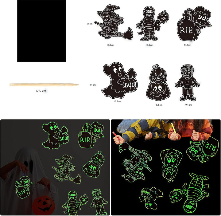 SCULPFUN 50 Blatt Leuchtpapier zum Kratzen, 28 * 20,8 cm Fluoreszierendes Kratz-Papier für die kreat