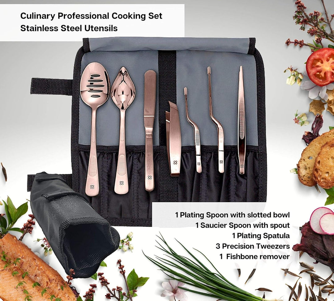 DOJA Barcelona | Kueche Chef Kochutensilien | Farbe: Kupfer | 7 Utensilien Edelstahl Plating Kit | K