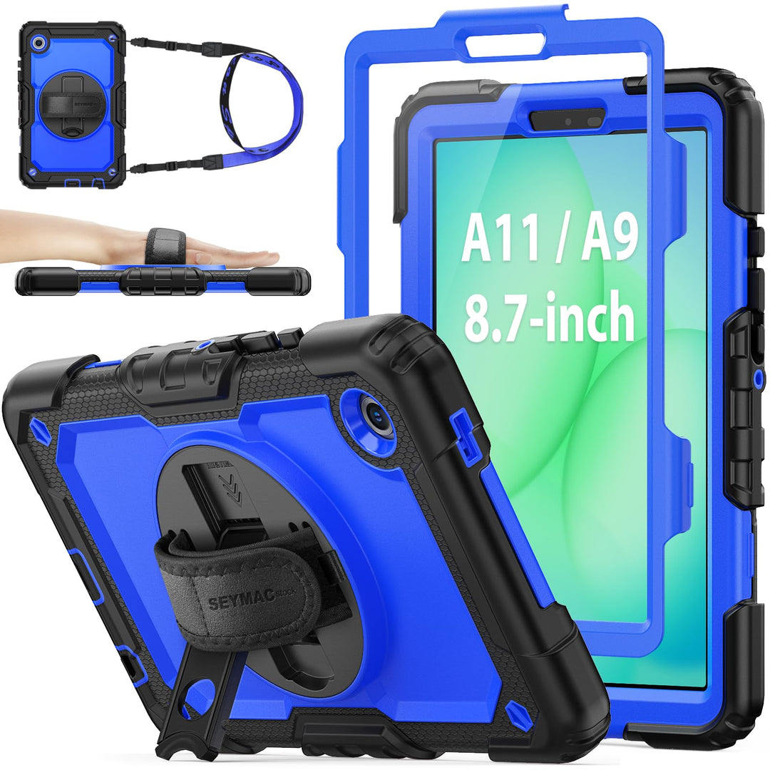 SEYMAC stock Hülle für Samsung Galaxy Tab A11/A9 8,7 Zoll 2025/2023, Stossfeste Hülle mit Displaysch