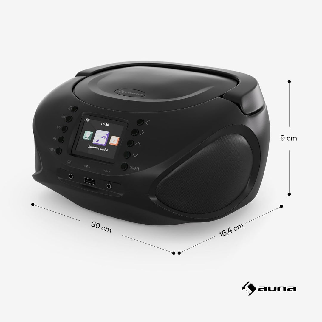 auna Roadie Smart CD-Player Tragbar – Bluetooth-Boombox Mit Dab+/Fm/Internet-Radio, CD/Mp3-Player, 2