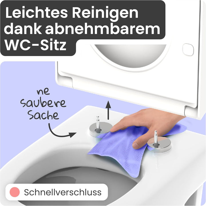 instmaier Helma | Toilettendeckel mit Absenkautomatik | Weiss | D-Form | Toilettensitz aus Duroplast