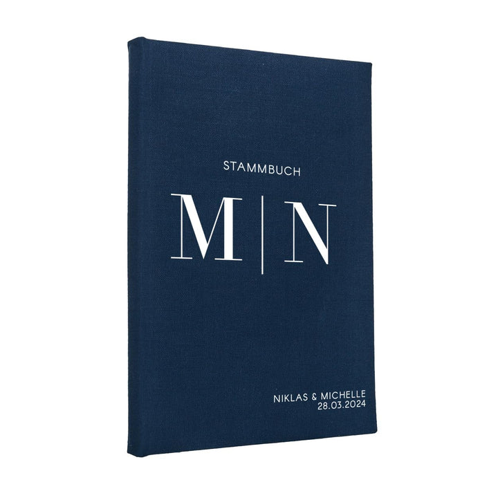 Hochzeitideal Stammbuch der Familie 'Luna' Nr. 310 inkl. Personalisierung (Dunkelblau, A4 mit 4-Fach