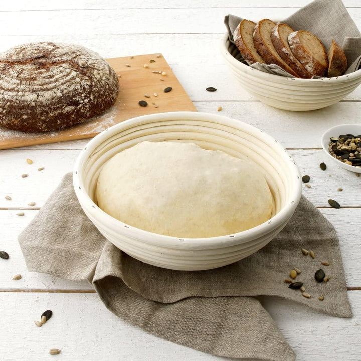 Zenker Gärkorb rund Ø22 cm – Gärkörbchen aus natürlichem Rattan für selbstgemachtes Brot – Versorgt