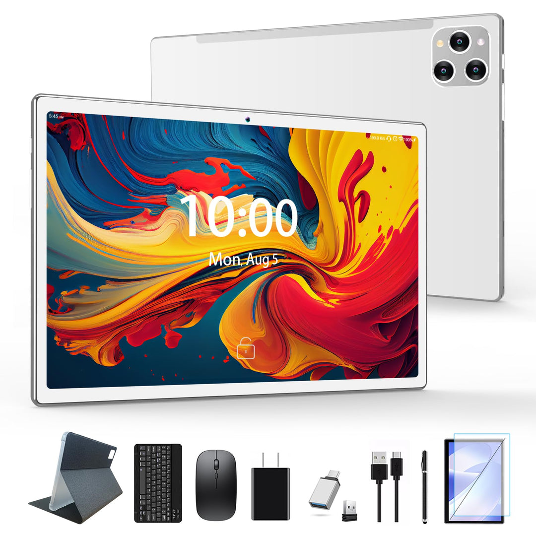 KADYBE 10 Zoll 2-in-1 Android Tablet, 16GB RAM+128GB ROM(1TB TF erweiterbar), MTK8183 Octa-Core 2.0G