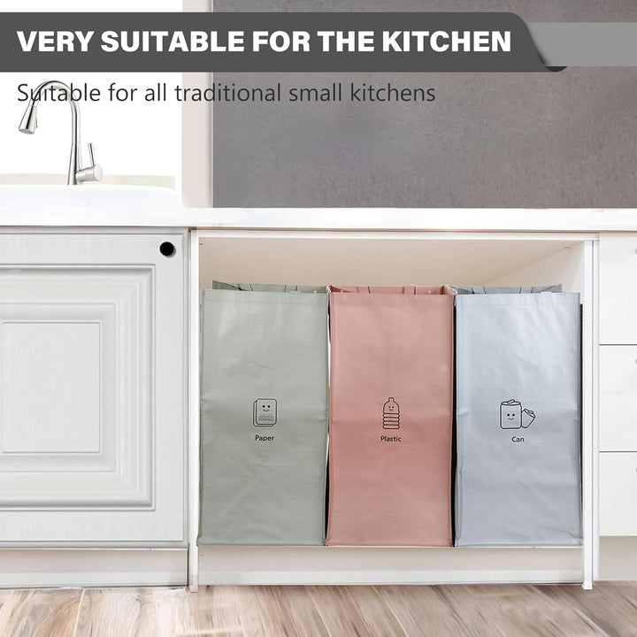 BORDEAG Mülltrennsystem 3fach, Altglas Sammelbehälter, Pfandflaschen Aufbewahrung, Recycling System,