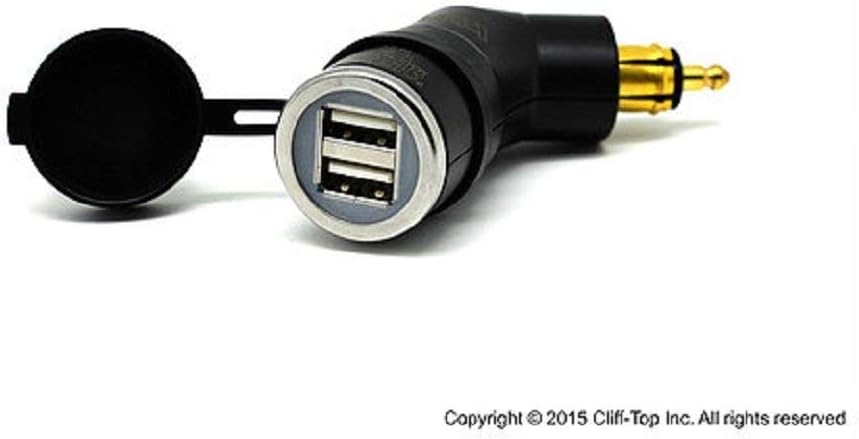 Cliff Top 4,6A-Motorrad-DIN-USB-Ladegerät (abgewinkelt), kompatibel mit BMW Motorrädern