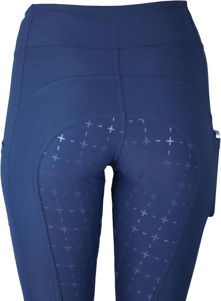 MS-Trachten Reitleggings Kinder Silikonvollbesatz mit Handytasche Reithose Mädchen Tessa 122-128 Dun