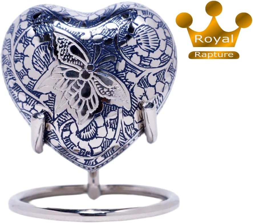 Royal Rapture Urn for Ashes Funeral Memorial Cremation Keepsake Love Urns Decorative Brass Heart wit