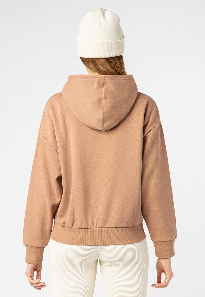 Sublevel Damen Basic Pullover Hoodie mit Mini-Print L Brown, L Brown