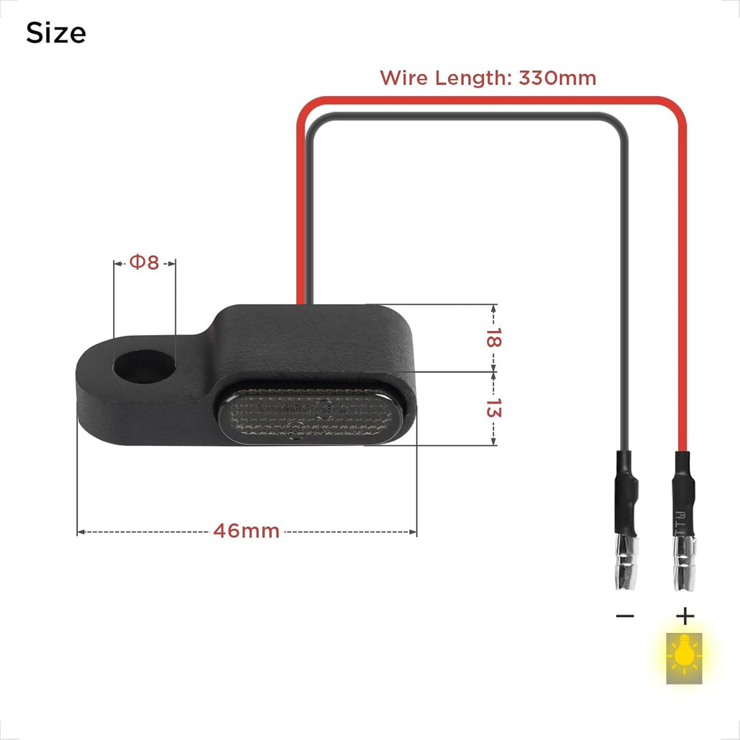 evermotor Mini 3 LED Motorrad LED Blinker,Universal 12V E24 Aluminiumlegierung im Feinguss IP67 Wass