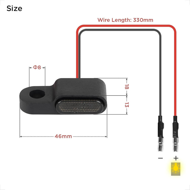 evermotor Mini 3 LED Motorrad LED Blinker,Universal 12V E24 Aluminiumlegierung im Feinguss IP67 Wass