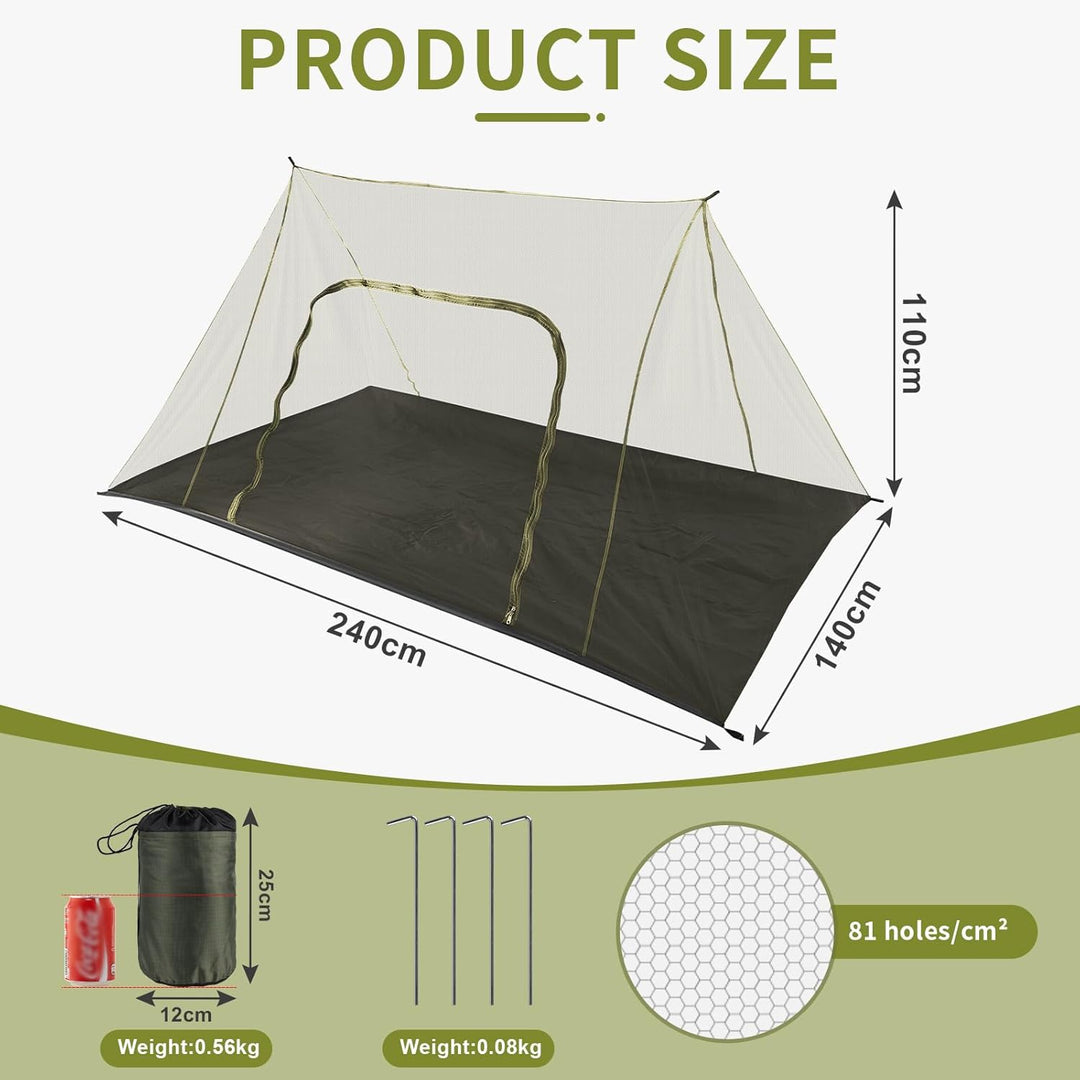 EFUTURETIME Gross Moskitonetz Camping, 240x140x110cm, Moskitonetz Outdoor, Leicht Moskitonetz Reise,