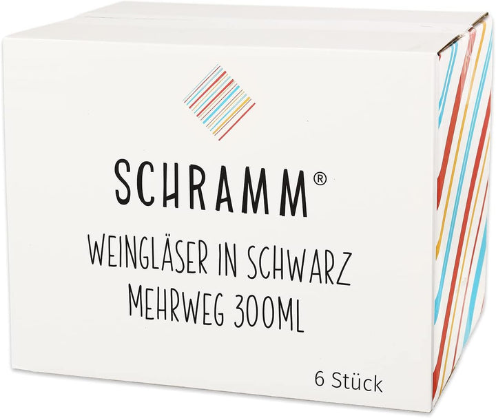 Schramm® Mehrweg Weingläser in schwarz wählbar 6, 12, 24 oder 48 Stück Champagner Glas Sektflöten Se