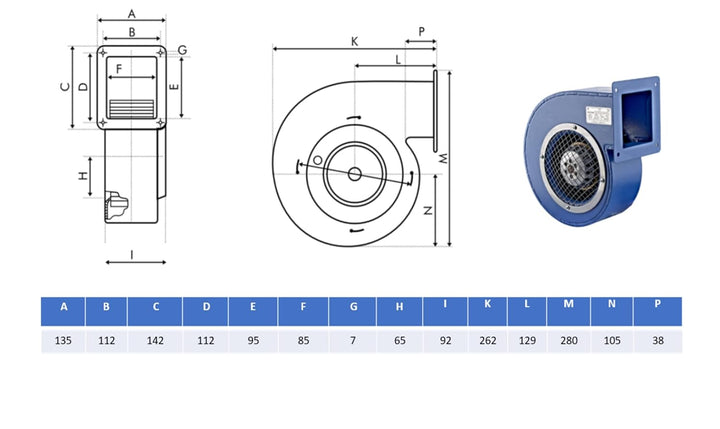UZMAN Radiallüfter Industrie Druckgebläse Radial Gebläse Kesselgebläse Schmiedefeuer Radialventilato