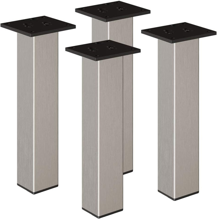 sossai® Exklusiv - Aluminium Möbelfüsse | E4MF-N | 4er Set | Höhe: 400mm | Farbe: Inox 4 Stück, Höhe