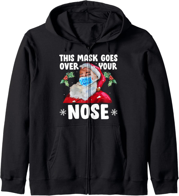 Maske geht über Ihre Nase Santa Funny Christmas Kapuzenjacke