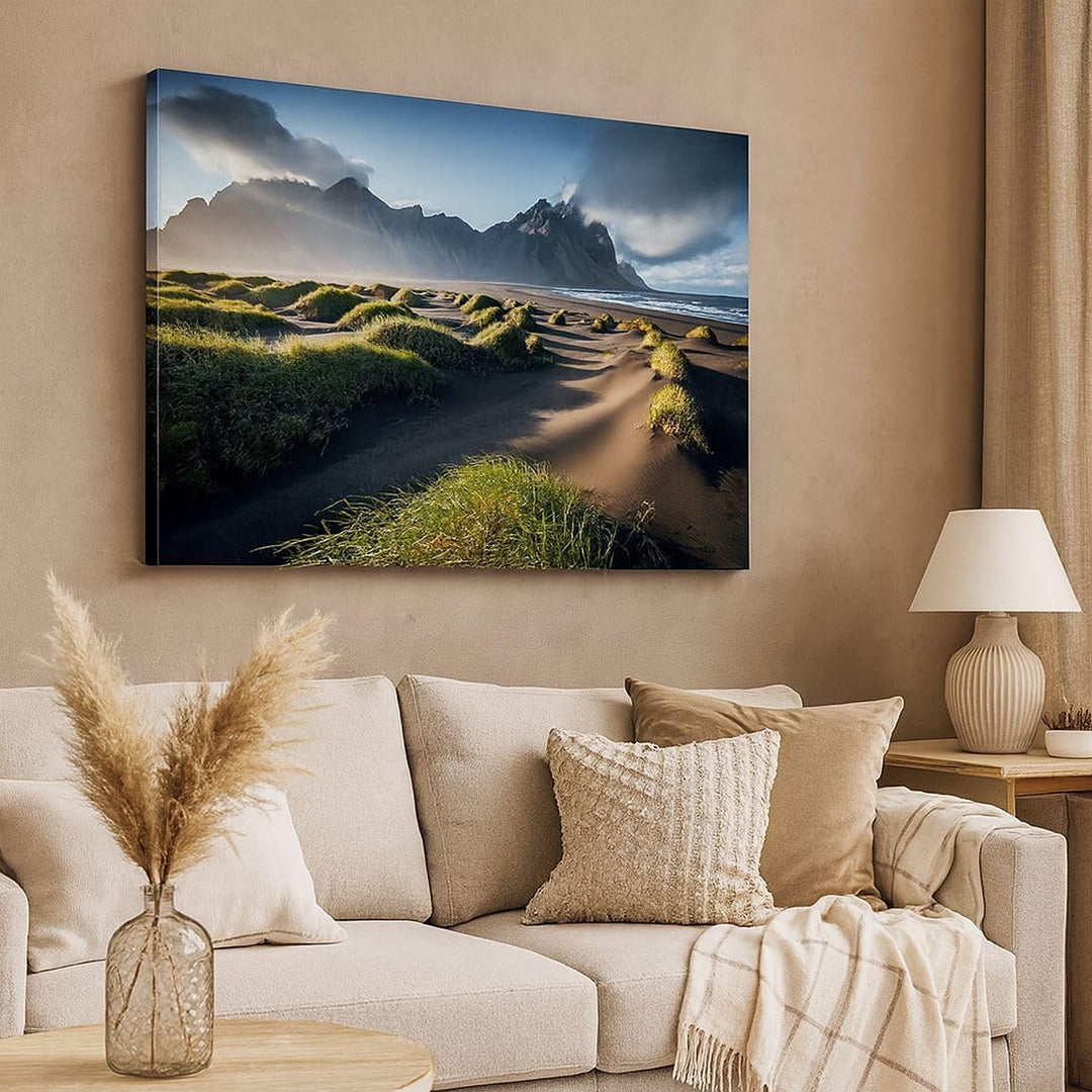 Bilder auf Leinwand 100x70cm Leinwandbild mit Rahmen Vulkan Natur Gross Wanddeko Bild Schlafzimmer K