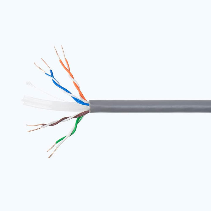 Enthernet LAN Kabel 305 m CAT6e PNI U06 für Internet 1 Gigabit/Überwachungssystem, grau