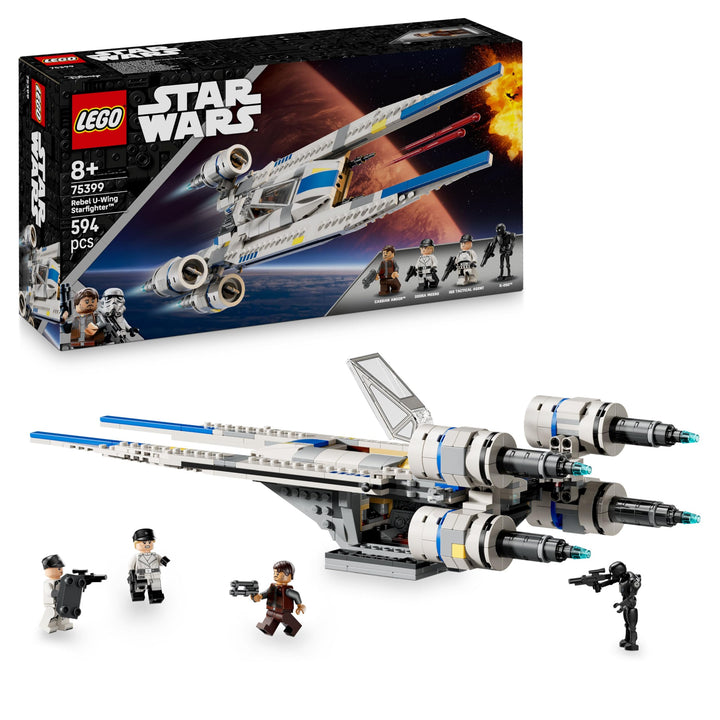 LEGO Star Wars 75399 Rebel U-Wing Starfighter - Spielzeug mit Schwenkflügelfunktion & 3 Minifiguren