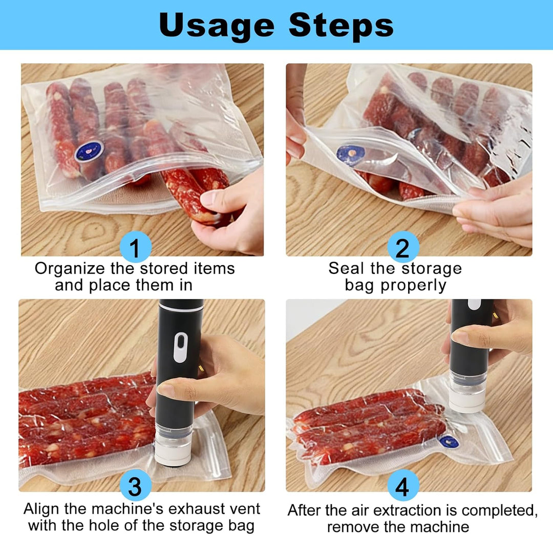 Tragbares Vakuumiergerät mit Wassertank, Mini Vacuum Sealer mit USB-Aufladung,Kompakt Wiederverwendb