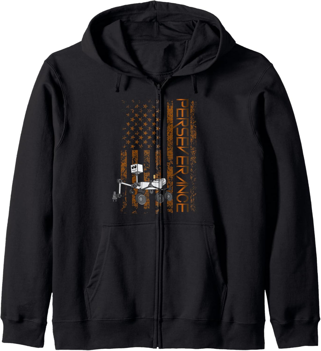 Perseverance Mars Rover 2020 Amerikanische Flagge Kapuzenjacke