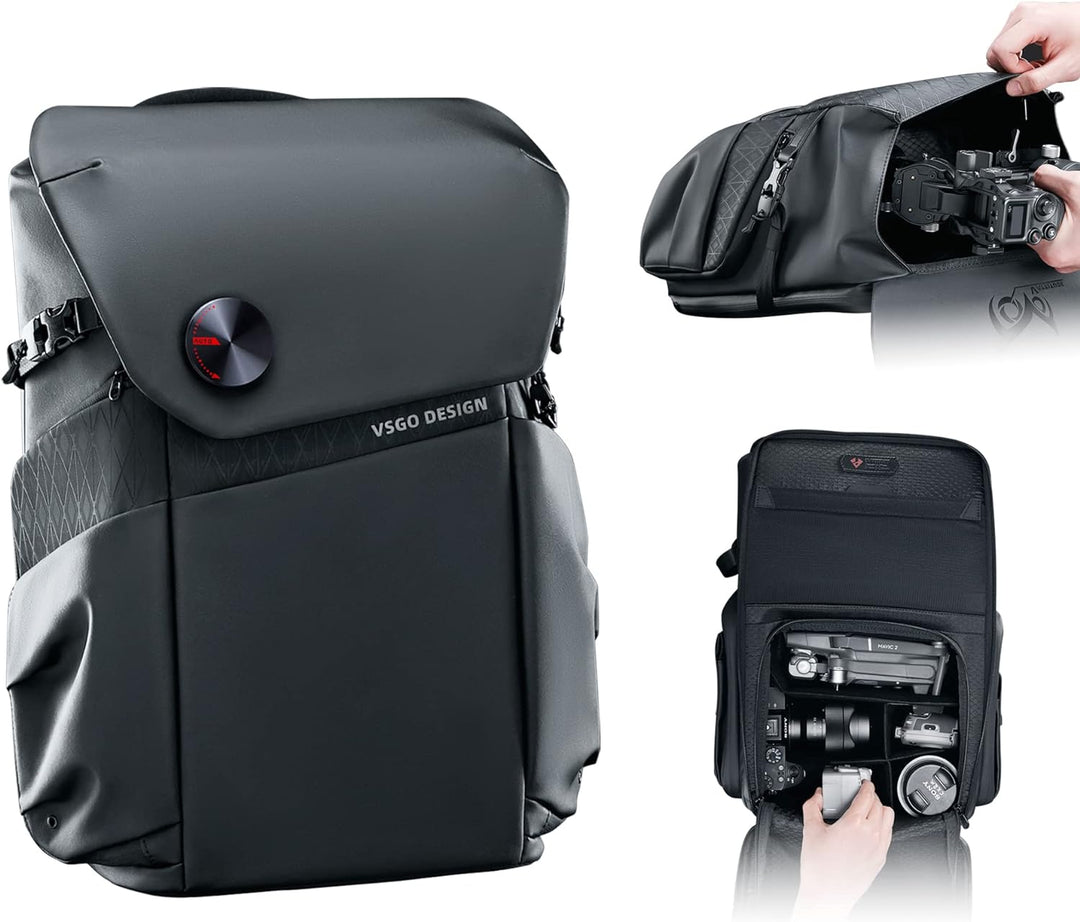 VSGO Camera Backpack Professional DSLR/SLR 20L Large Capacity Backpack Compatible with Sony Canon Ni