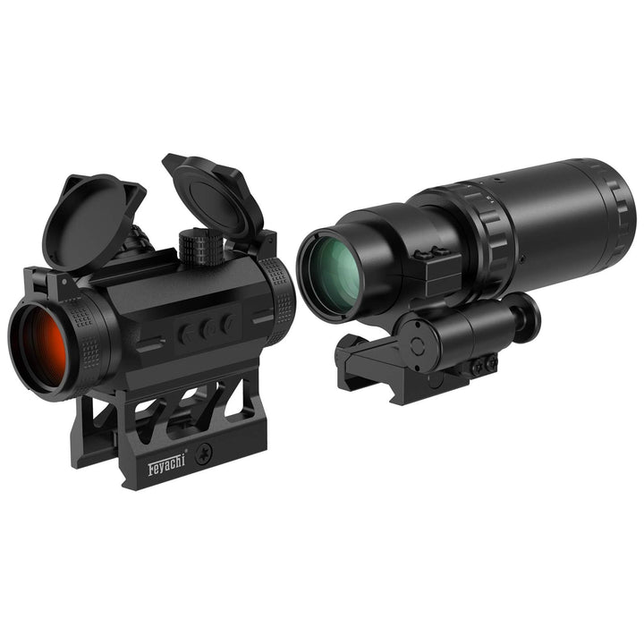 Feyachi V30 2MOA Red Dot Visier mit M37 1,5X - 5X Red Dot Lupe, Absolute Co-Witness