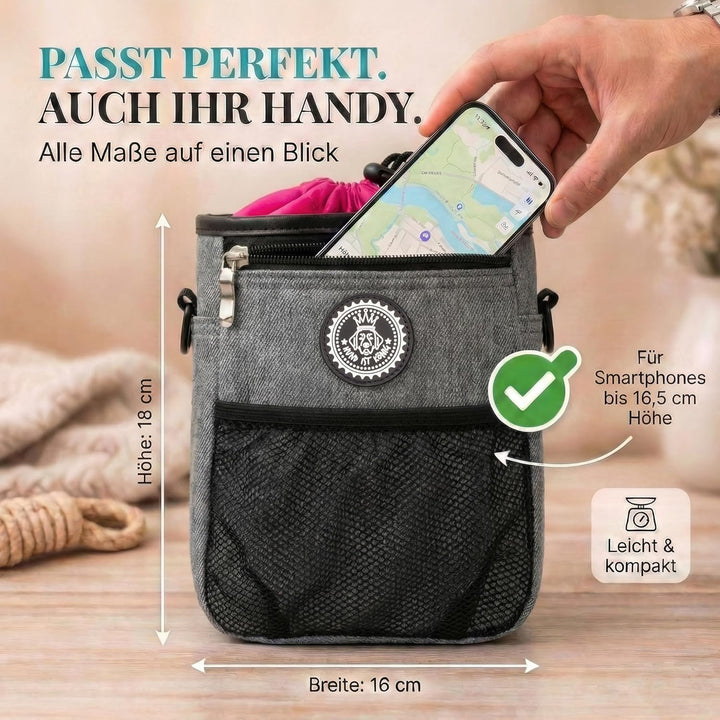 HUND IST KÖNIG® Premium Leckerlibeutel für Hunde - der Alleskönner - Robuster Futterbeutel Hunde mit