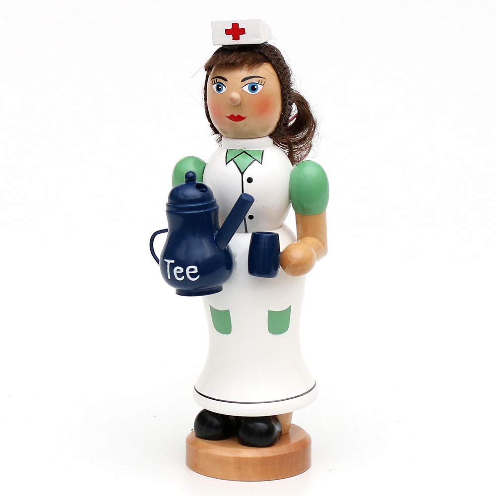 Wichtelstube-Kollektion Holz Räucherfrau Räuchermann Räuchermännchen Räucherfigur Krankenschwester m