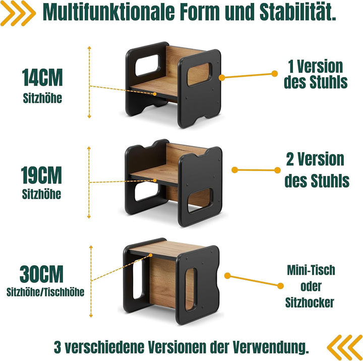 defiPad Sitzhocker für Kinder | Stylisch Wendehocker | Kindersessel ab 1 Jahr | Babystuhl Hocker Hol