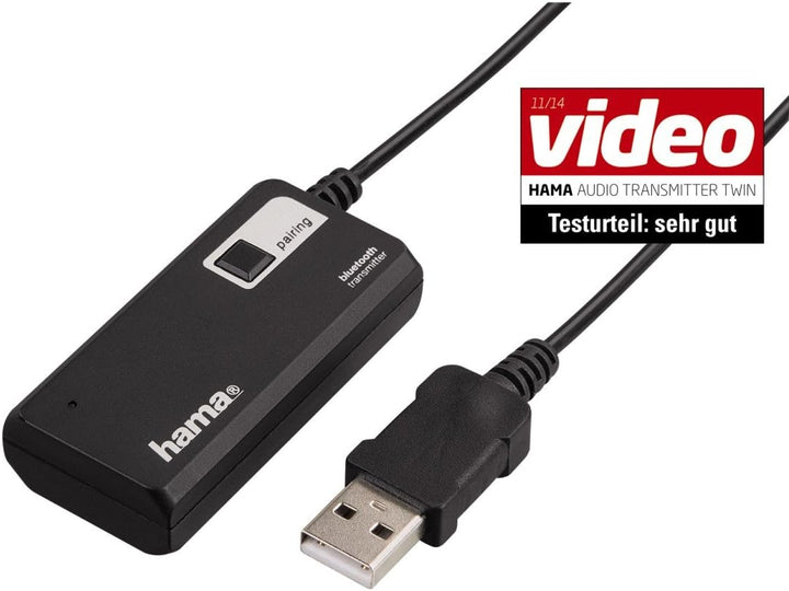 Hama Bluetooth Audio Sender Twin (Empfänger Adapter zur gleichzeitigen Übertragung an 2 Kopfhörer od