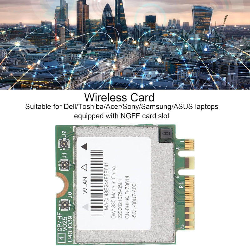 Annadue WiFi-Karte,DW1830 BCM943602BAED Dualband Wireless-Netzwerkkarte,NGFF M.2 802.11a/b/g/n/ac Bl