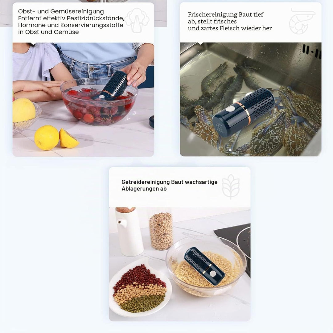 Obst- und Gemüsewaschmaschine, Kabelloses USB-Ladegerät, Tragbarer Obst- und Gemüsereiniger, Kapself