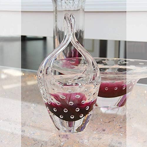CRISTALICA Glaskorb Red Queen 23 cm Körbchen Schale Pralinenschälchen klar pink Handarbeit