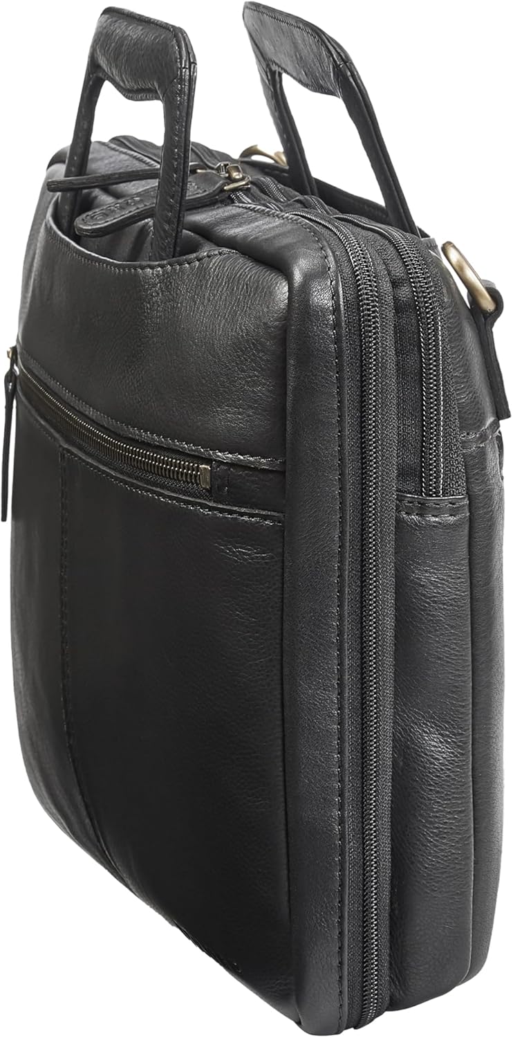 STILORD Connell Laptoptasche 13 Zoll Leder Aktentasche Schmal Arbeitstasche Herren Vintage Laptop-Hü