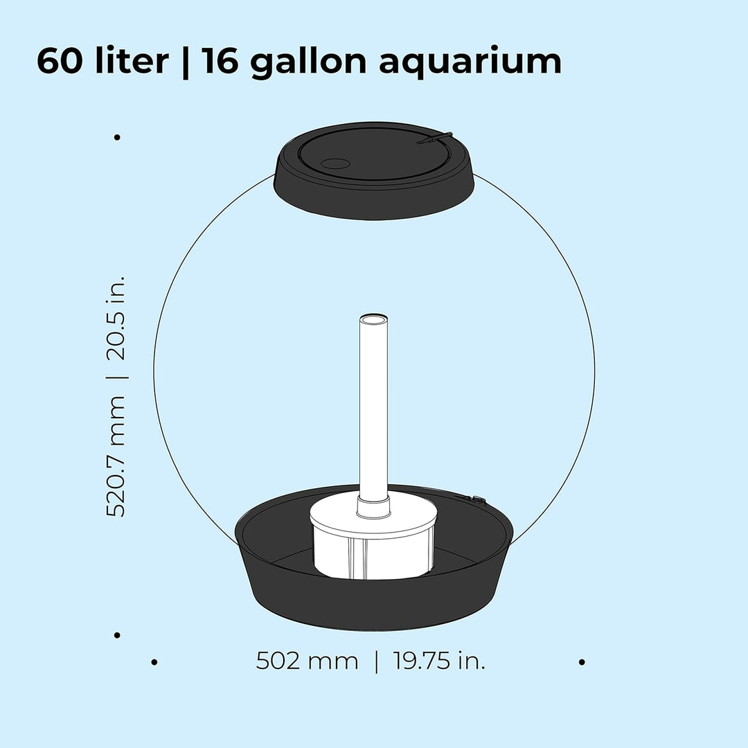 biOrb 72011 CLASSIC 60 LED schwarz - dekoratives Aquarium Komplett-Set mit Filter-System, LED-Beleuc