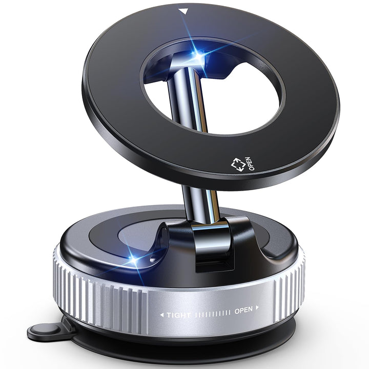 Magnetische Handyhalterung fürs Auto – Silber, mit Nano-Gel Saugnapf, 360° Verstellbar &amp; Faltbar, ko