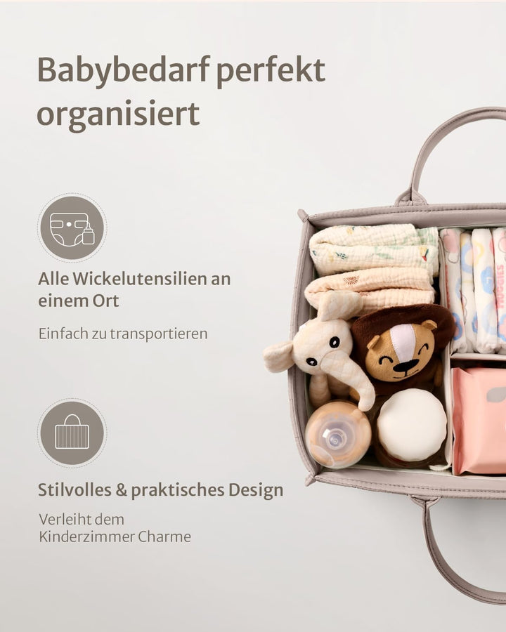 Blissful Diary Wickeltisch-Organizer, Wickelkorb für die Wickelstation, Stilvoller Wickelorganizer f