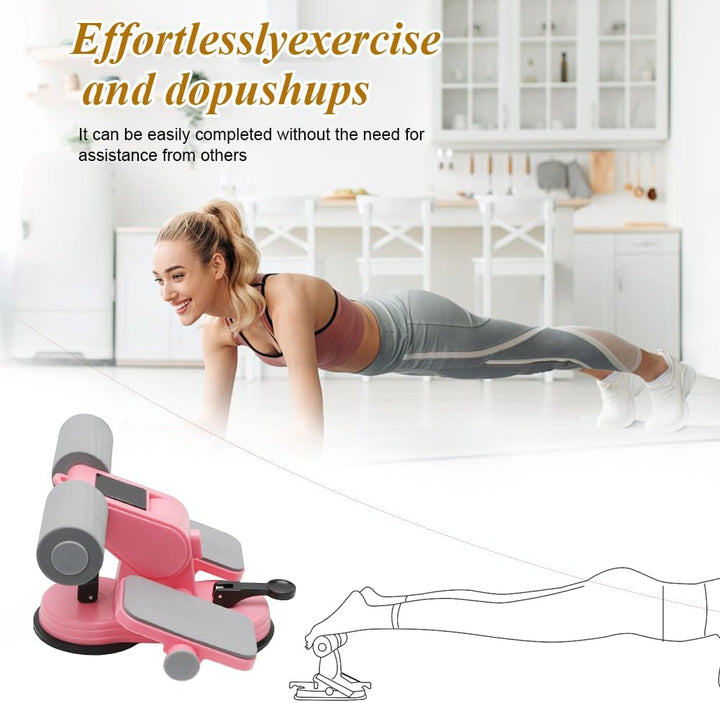 Tragbare Sit Up Bar, Selbstsaugende Sit-Up-Hilfe mit Zugseil und Saugnäpfen, Bauchtrainer für Zuhaus