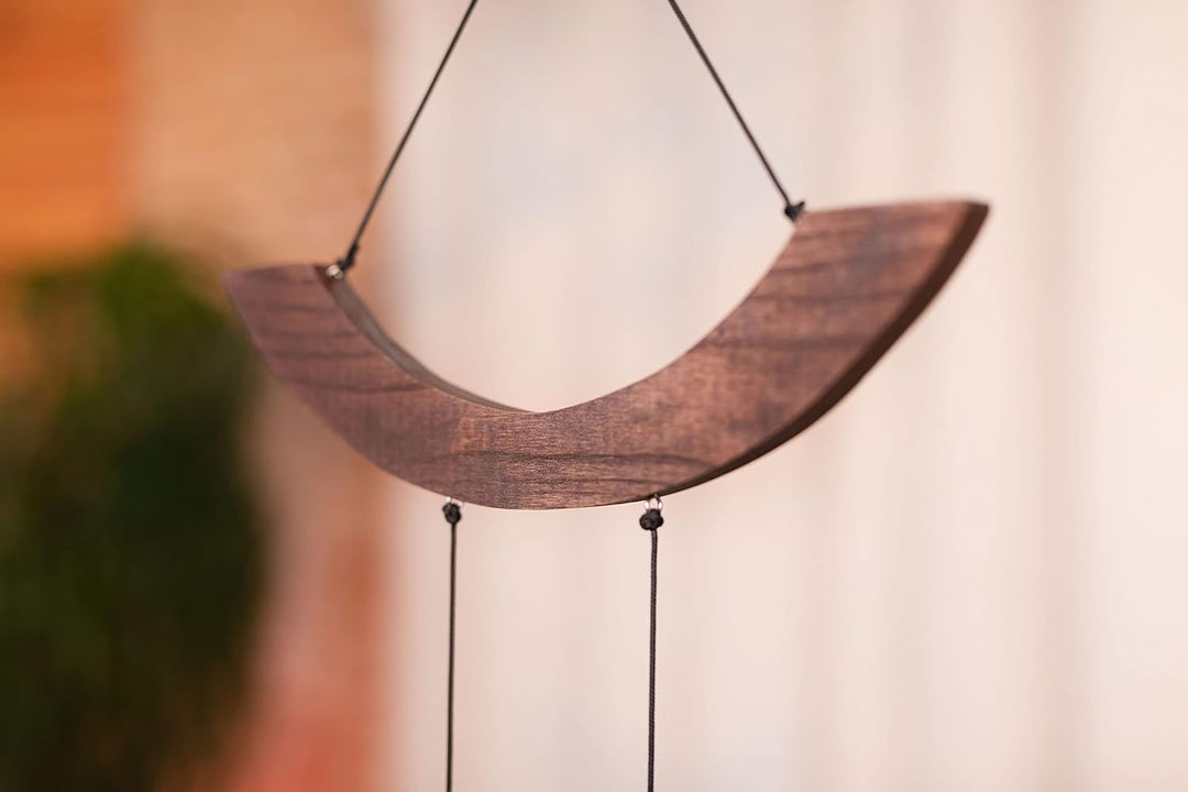 Sonic Energy Moon Meditation Chime – Windspiel mit 1 Klangstab (432 Hz) – für Garten u. Entspannung
