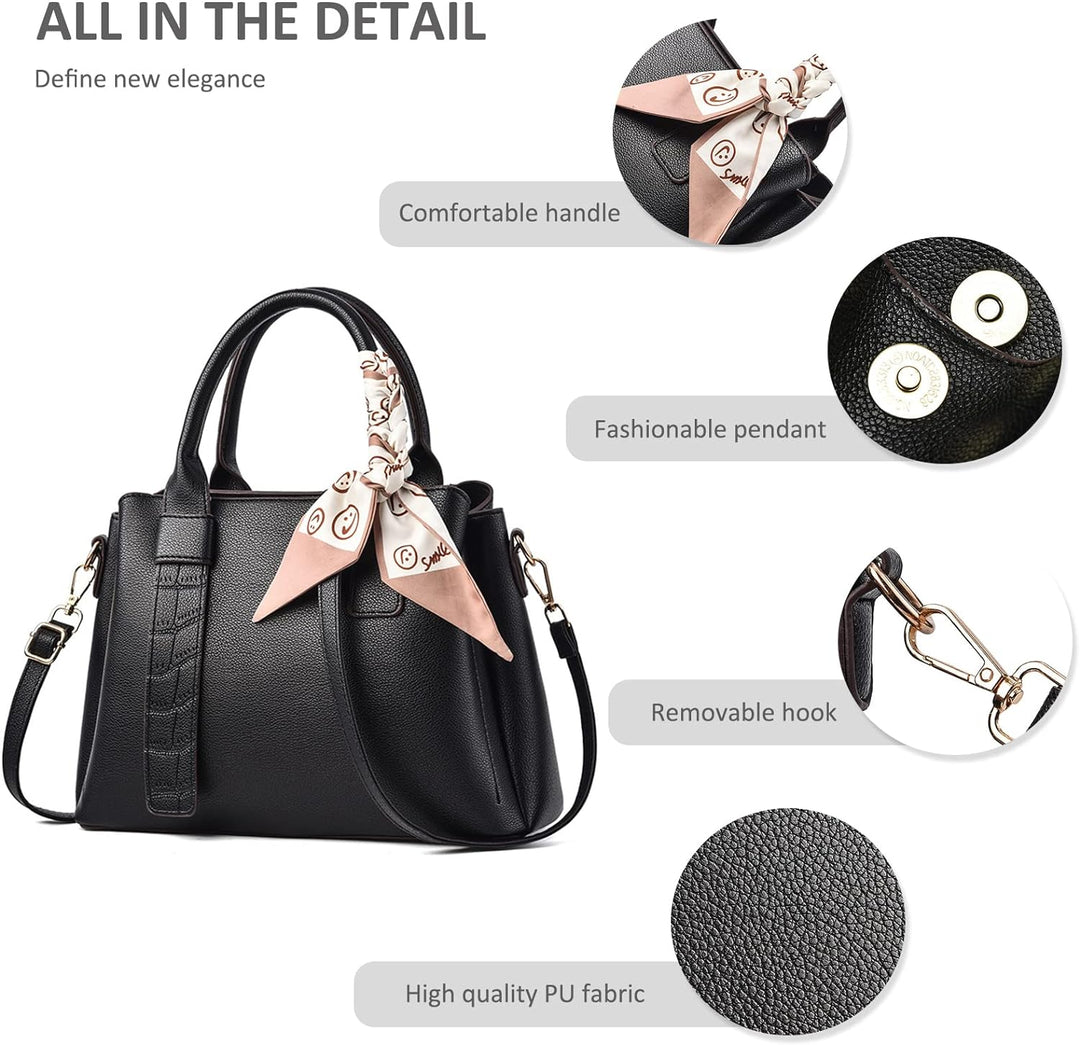 NICOLE & DORIS Damen Handtasche Modern Schultertaschen PU Leder Henkeltasche Elegante Frauen Umhänge