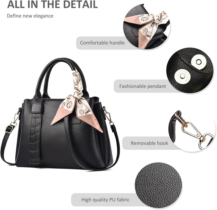 NICOLE & DORIS Damen Handtasche Modern Schultertaschen PU Leder Henkeltasche Elegante Frauen Umhänge