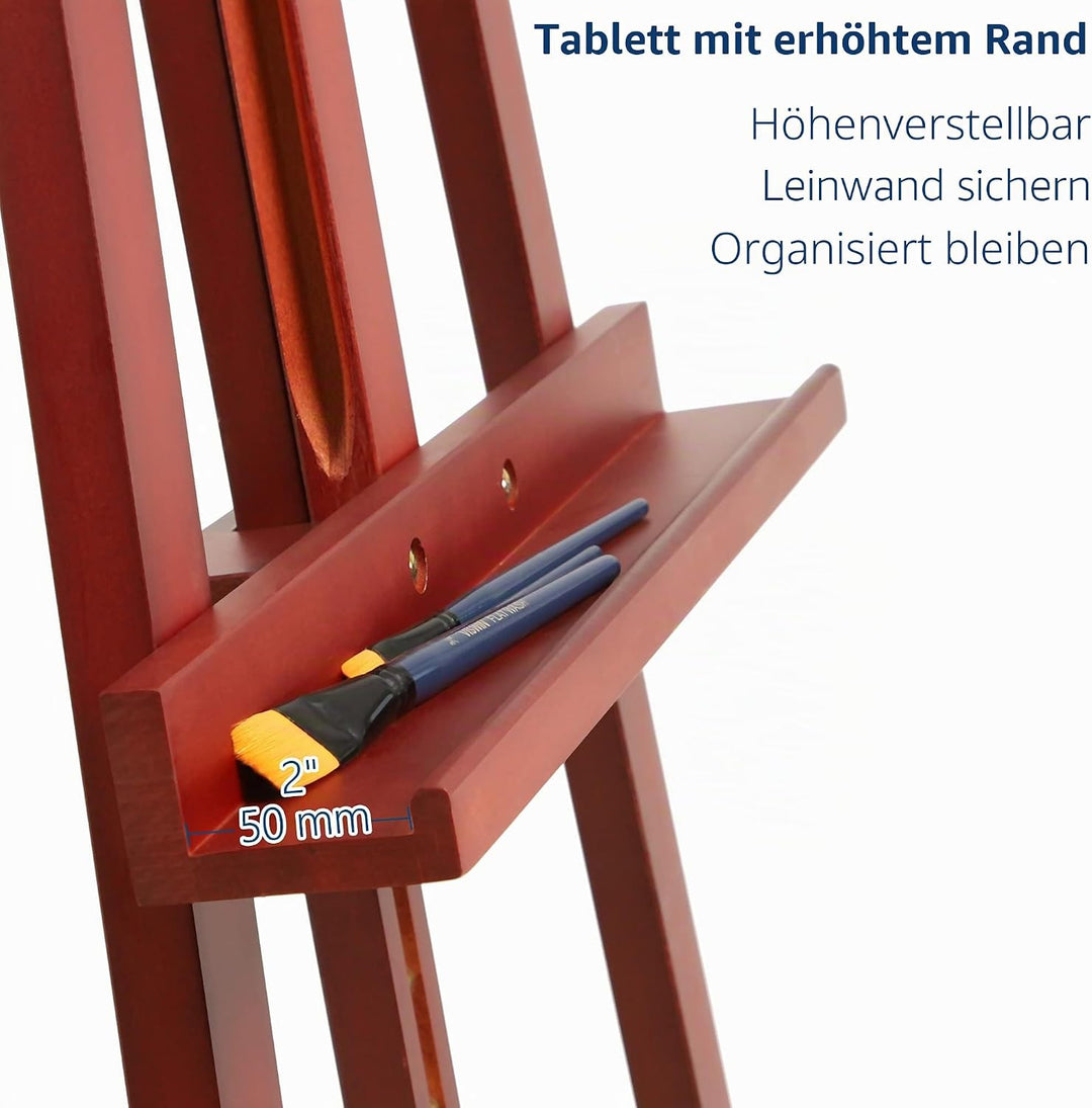 VISWIN A-Rahmen Staffelei Holz Gross, Verstellbare Staffelei aus Buchenholz für Leinwand bis 109cm,